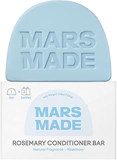 MARS MADE Rosemary Conditioner Bar - Soothing & Stimulating Natural Deep Conditioner for All Hair Types - Hair Growth Moisturizing Cleansing Solid Soap Bar Zero Waste, No Animal Trials 3.5 oz