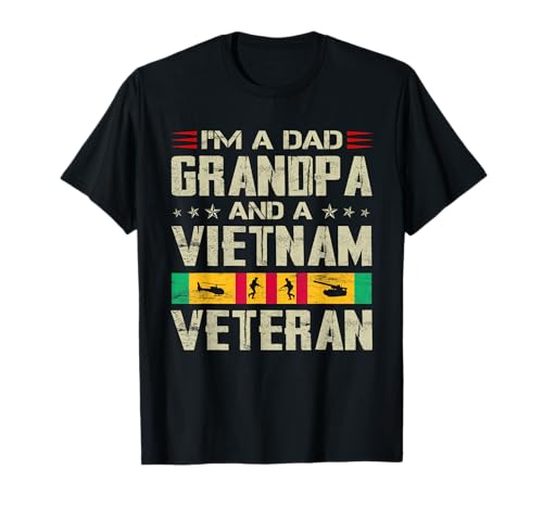 I'm A Dad Grandpa And Vietnam Veteran Father's Day Retro T-Shirt