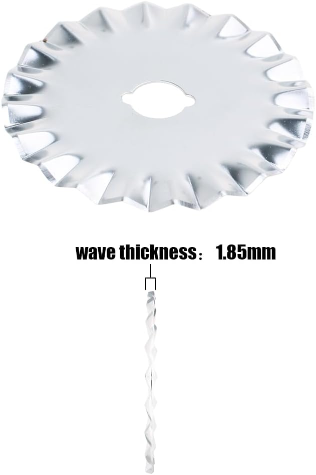 AUTOTOOLHOME 45mm Pinking Rotary Cutter Blades, 10 Pack Wavy Refill Blades