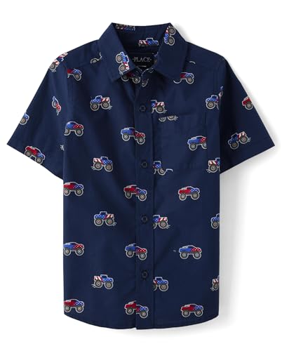 Image of The Children's Place boys Short Sleeve Button Up Shirt