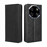 GOKEN Hülle für Blackview Shark 6 -Premium Synthetik Leder Klapp Handyhülle mit Kartenfach, Stoßfeste Schutzhülle, Silikon Innen, Ständer Funktion, Magnetverschluss -Schwarz