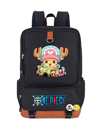Sac à Dos One Piece Anime 18L - Pour Collège, Lycée, Voyage, Compatible Ordinateur 15,6 Pouces