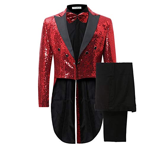 Men's Cloudstyle Sequin Swallowtail Tailcoat Jacket - Perfect for Formal Events