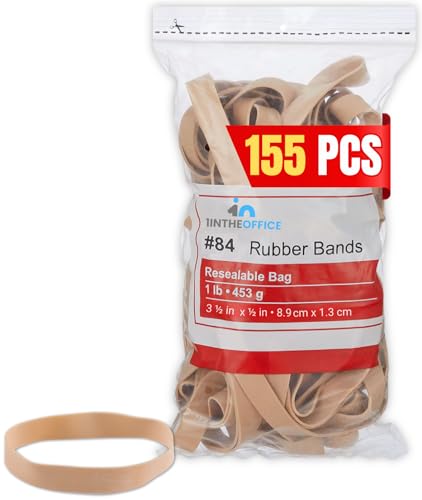 InTheOffice Rubber Band #84, Heavy Duty Rubber Bands, Thick Rubber Bands 3 1/2