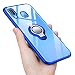 Produktbild Samsung Galaxy A40 Hülle Silikon TPU Slim Case mit 360 Grad Ring Ständer Bumper Handyhülle Fingerhalter Magnetische Autohalterung Anti-Fingerabdruck Transparent Schutzhülle Cover für 6.2 Zoll,Blau