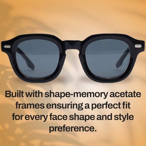 NEUTRA Premium UV400 Polarized Sunglasses- Shape Memory Acetate Frames, Scratch-Resistant Lenses,Flexible Spring Hinge4