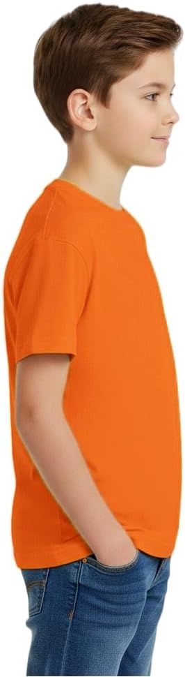 Boys Short Sleeve T-Shirt Kids Cotton Tops Summer Crewneck Shirts Basic Tees - Image 3