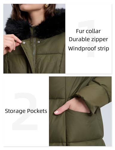 Fengbay Long Puffer Coat Women Down Jacket Parkas Waterproof Warm Long Winter Coats for Women With Hood4