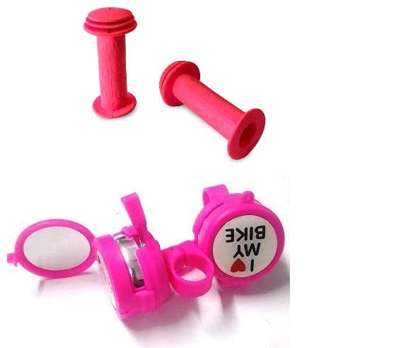 Bisiklet Aynalı Zil Pembe & Pembe Elcik Antibakteriyel Set Halinde