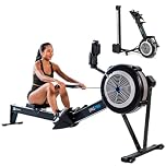 Xterra Fitness ERG780 Air Rowing Machine, Adjustable Air Resistance Professional Indoor Rower, Ergonomic Comfort Seat, Performance Monitor and Device Holder