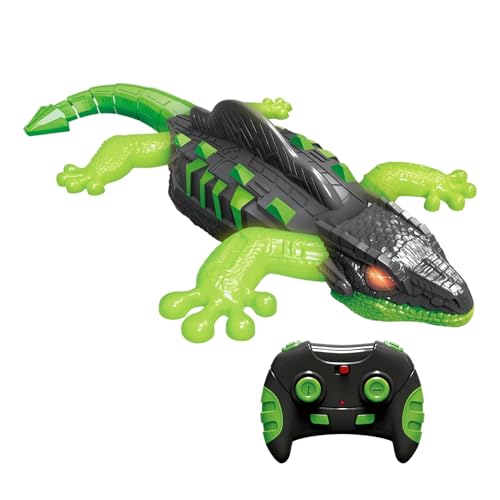 Lagarto a Control Remoto - Robot Escalador Realista | Juguete de Lagarto Trepador de Pared con Luz,para Relleno de Calcetín Navideño, Cumpleaños Infantil, Hogar, Exterior, Vacaciones y Vidrio