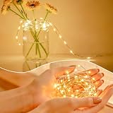 VIKY Łańcuch świetlny LED, 4 sztuki, baterie z timerem, 3 m, 30 diod LED, mikro drut miedziany, łańcuch świetlny do wnętrz, zasilanie bateryjne