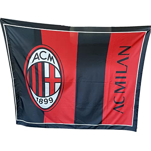 3R SPORT S.R.L. Bandierone Milan Ufficiale cm 140 x 174 Rossonero | Bandiera Milan Grande Ufficiale Rossonera BGSMIRN