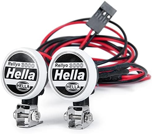 Que-T 2pcs Round Light Headlight Spotlight for 1: 10 RC Trx4 TRX6 SCX10 90046 RC Car