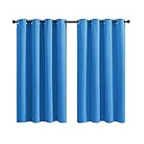 amdxd tenda finestra blu, tenda oscurante per finestra poliestere colore solido 2 pezzi tende soggiorno decorate 34x45inch(86x114cm)