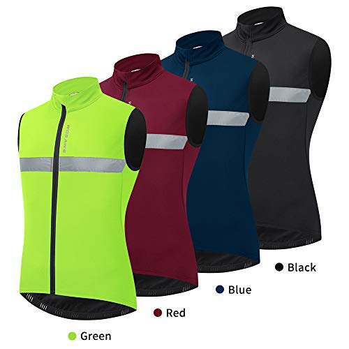 Jaqueta de ciclismo, Andoer Colete de ciclismo masculino com forro de lã e refletor à prova de vento