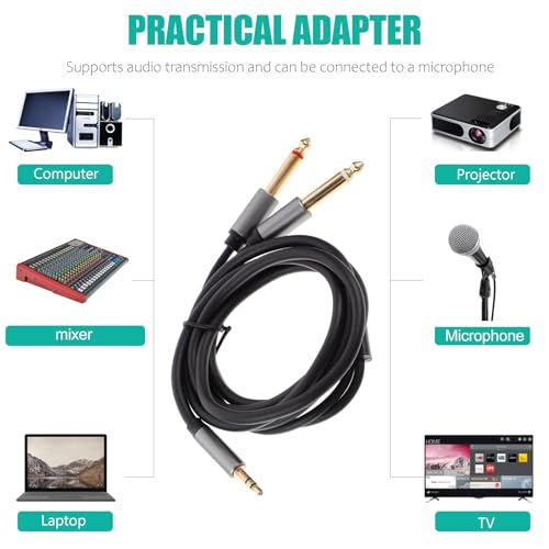 Cable de audio estéreo Kisangel con conector Jack doble miniatura 5