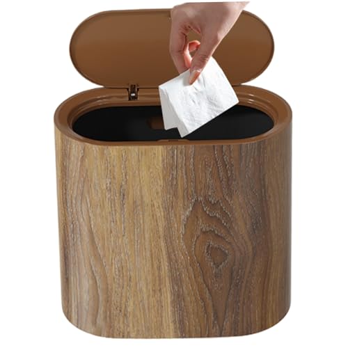 Papelera de baño estrecha impermeable y antiolor con elegante asa sellada