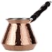 CopperBull THICKEST Solid Hammered Copper Turkish Greek Arabic Coffee Pot Stovetop Coffee Maker Cezve Ibrik Briki with Wooden Handle, Thick 2 mm (Xlarge - 15 Oz)