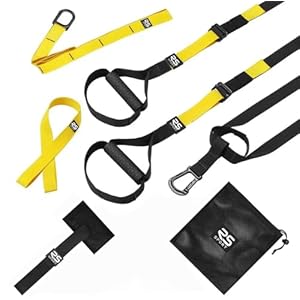 Entraînement en suspension, kit avec sangles et système d’ancrage de porte, réglable, entraînement physique pour tout le corps à la maison, salle de sport, en voyage, pour homme et femme.