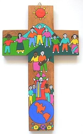 Wood Cross Children's Cross Hand painted Cross. 10 cms