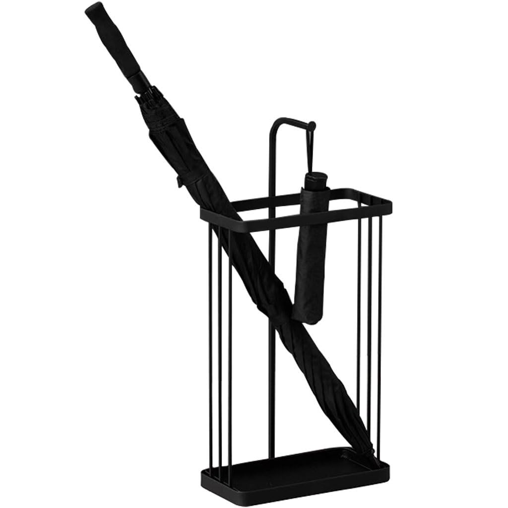 SBJKLYRN umbrella stand, Umbrella Organizer with Hook, Umbrella Bucket Office Simple, with Drain Tray