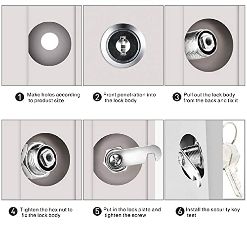 Kuyefgf Cabinet Keyed Locks Tubular Tumbler Lock Keyed Alike 2 Pack,5/8'' Key Mailbox Lock,3/4'' Cylinder Removable Key Cam Lock Replacement 16Mm,For Drawer Key Box Rv Camper Tool Box Trailer. #TOP4