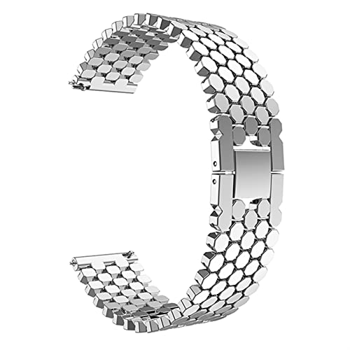 YINGO 22mm �X�e�����X�X�`�[�� �E�H�b�`�o���h Galaxy 46mm Gear S3 Classic Frontier �o���h Galaxy Watch 3 45mm �u���X���b�g �����N �X�g���b�v�ɑΉ�(Silver,20mm)
