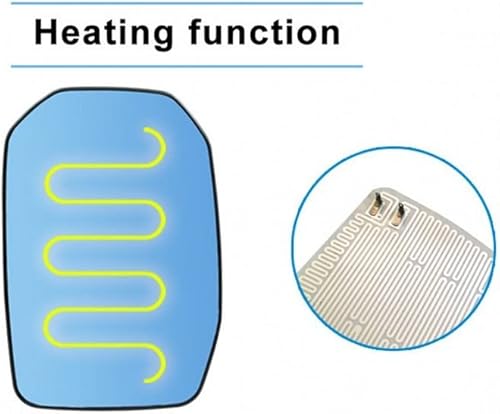 Miniatura 5 de 2 unids calentado con señal de giro antimareos espejo de visión lateral azul gafas reemplazo para 2020 Toyota Hiace 300 tipo 6 espejo retrovisor