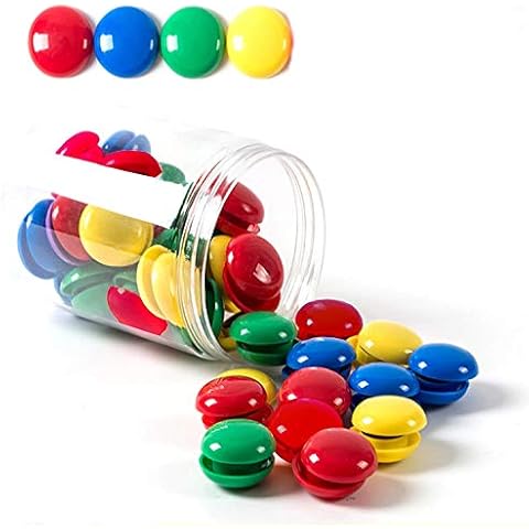 Notice Board/Planning Magnets, Tiberham 80 Pack 20 mm Round Plastic Covered Magnetic Buttons, Refrigerator Whiteboard Magnets for School Office Home - 4 Assorted Colors Cover