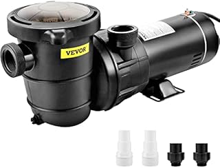 VEVOR Pool Pump Aboveground 1.5HP 115V, Single Speed, 5280GPH 1100W Powerful Swimming Pool Pump, Self Primming Pool Filtre Pump with Strainer Basket, 4 Pipe Fittings, Low Noise，ETL Certification