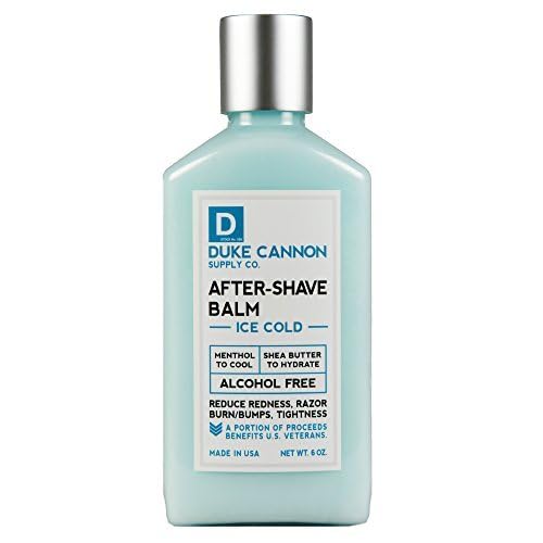 Duke Cannon Supply Co. - Ice Cold Cooling Effect After-Shave Balm, Ice Cold Feeling (6 oz) Cooling After Shave Balm that Closes Pores and Soothes Skins to Prevent Irritation - Sandalwood