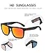 DUBERY Classic Polarized Sunglasses for Men Women Retro 100% UV Protection Driving Sun Glasses D731,2 Pack (Black/Red+Black/Black)