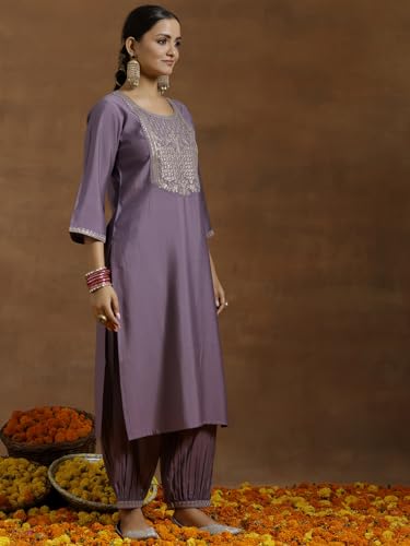 Image of Gerua By Libas Embroidered Silk Blend Straight Kurta with Salwar and Dupatta | Ethnic wear | Bridal Suit | Wedding Dress | Occasion wear