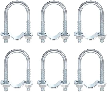 Round U-Bolts 8 Set 116mm Inner Width 163mm Length M6 With Nuts And Plates