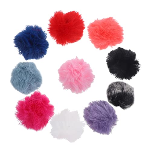 jojofuny Set 10 Pezzi Protezione Antivento Per Microfono Lavalier, Parabrezza Peloso Compatto Lavabile, Cuffia Antivento a Bavero Per Riduzione Rumore Vento Uso Esterno