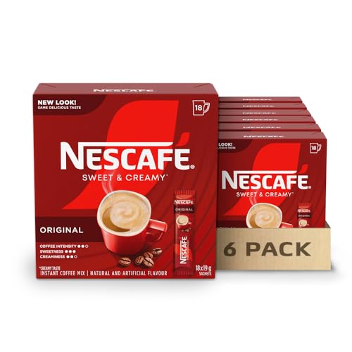 Nescafe Sweet and Creamy Original Instant Coffee Mix Box, Original, 6 Count