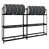 PROREGAL Mega Deal | 2X Reifenregal Tiger XL | HxBxT 200x150x45 cm | 300kg Fachlast | bis zu 36 Reifen | Schwarz