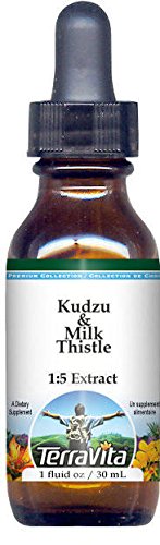 Terravita Kudzu & Milk Thistle - Extracto líquido de glicerita (15), sin sabor (1 oz, ZIN 522642)