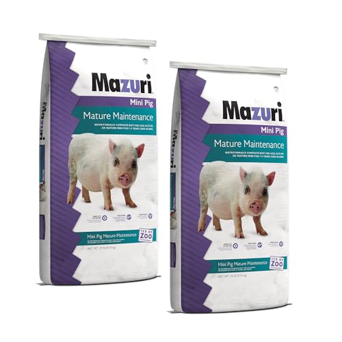 Mazuri | Nutritionally Complete Mini Pig Mature Maintenance Food | 25 Pound (25 lb.) Bag - Pack of 2