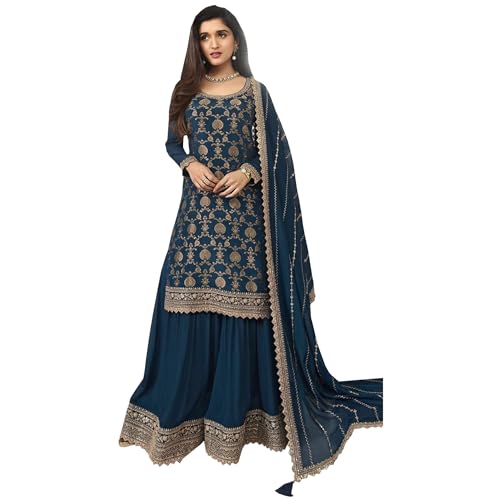 Image of Women's Wear Ready To Wear Designer Salwar Kameez Suits Indian Pakistani Beautiful Plazzo Pant Dress