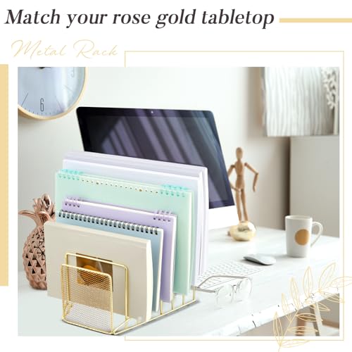 Chivertion 2 Pcs 2 Pcs Wire File Sorter Desk 7 Section Organizer, Golden by Chivertion - Image 6