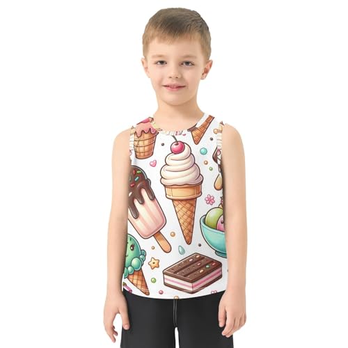 susiyo Summer Ice Cream Popsicle Boys Sleeveless Tank Top Girls Athletic T Shirt2