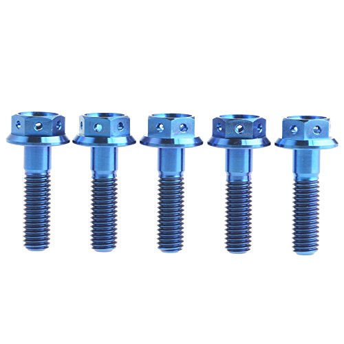 Wanyifa Titanium Din6921 M8 x 30 mm M8 30 mm à tête hexagonale à bride Boulon Anode Bleu Lot de 5 Cover