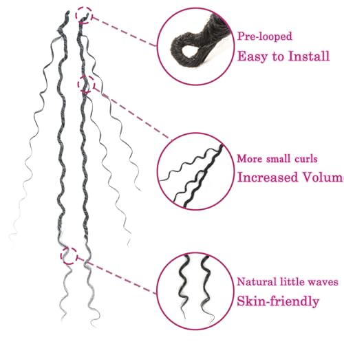 Image of 8 Packs Curly Faux Locs Crochet Hair, 22 Inch Goddess Locs Crochet Hair Hippie Synthetic Braids, Boho Style Crochet Braids (22 Inch, 8 Packs, TGray)