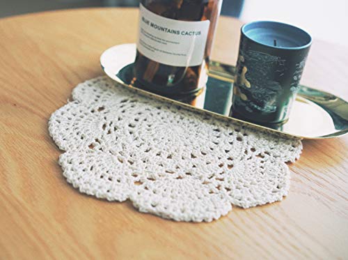 Phantomon 8 Inch Doilies Crochet Round Lace Doily Handmade Placemats 100% Cotton Crocheted Coasters thumb #1