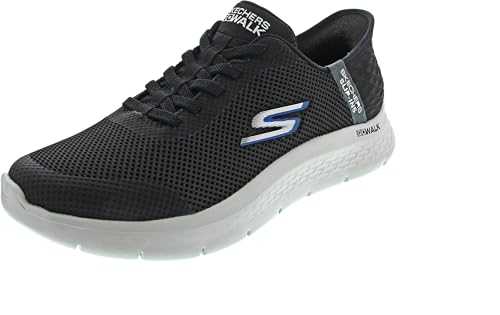 Skechers Go Walk Flex-Hands Up Chaussures pour Homme, Noir, 42 EU Ancho