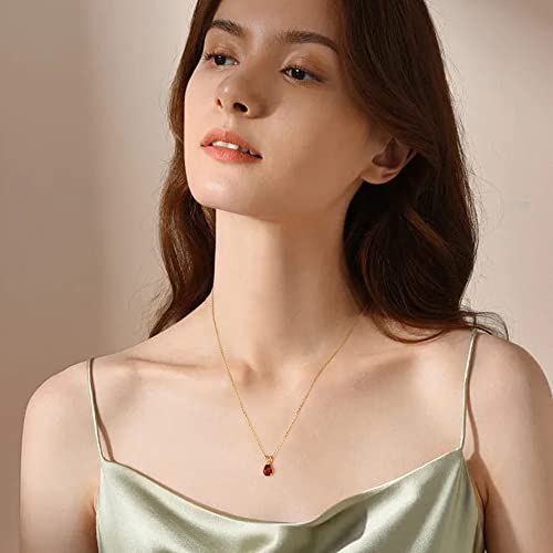 Birthstone Necklace For Women Girls, Teardrop Necklaces For Teen Girls Garnet Necklace For Women Garnet Necklace Red Birthstone Necklaces Birthstone Jewelry For Women Birthday Gifts For Teen Girls #TOP3