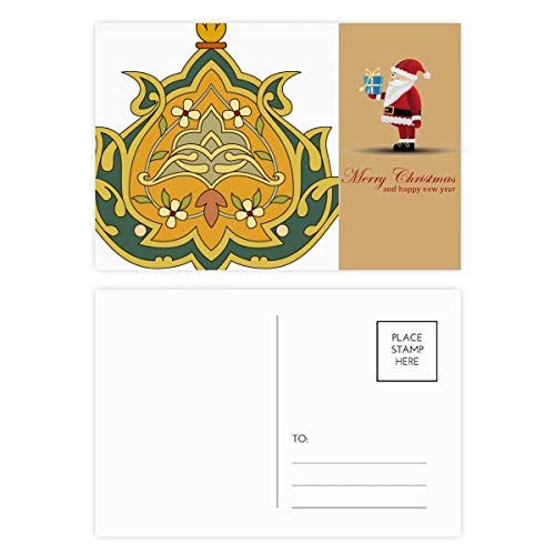 Cartes postales Noël baroque et floral : lot de 20 cartes de voeux colorées