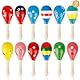 12 Stück Maracas aus Holz, Hölzerne Maracas für Kinder, Holzrassel Baby Musikinstrument, farbig Mini Maraca Shaker Kinder, Naturholz Maracas Klapper für Ostern Osterfest Easter Party